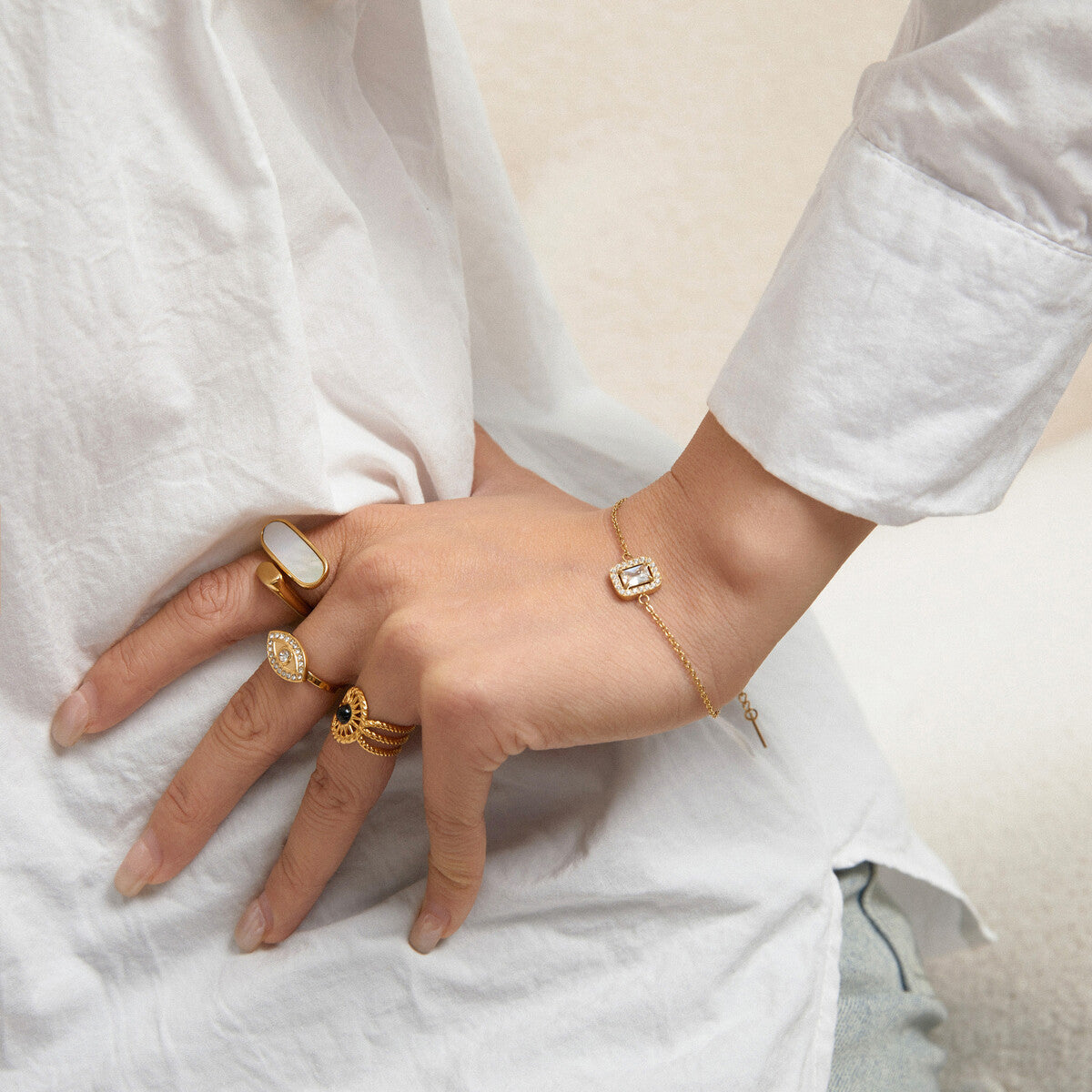 Bracelet doré en acier inoxydable