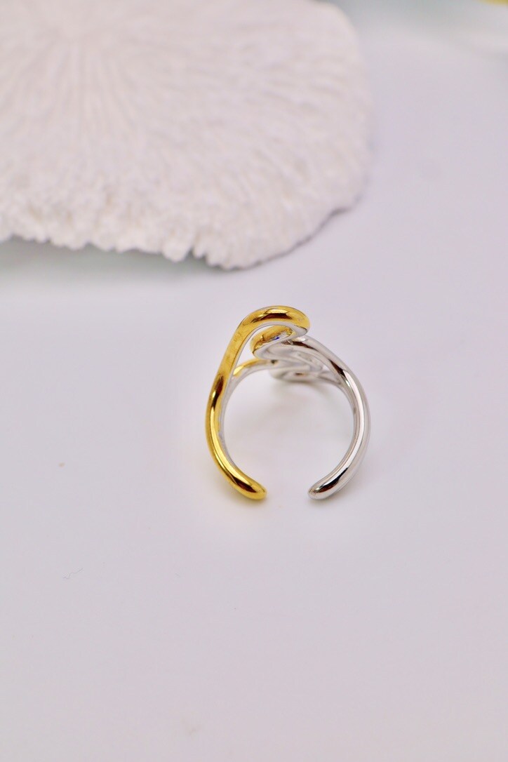 Bague ajustable bicolore