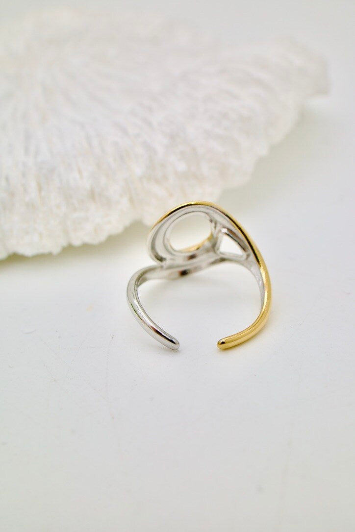 Bague ajustable bicolore