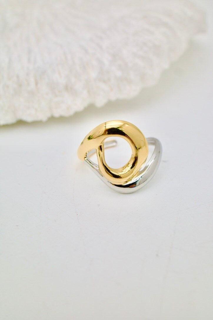Bague ajustable bicolore