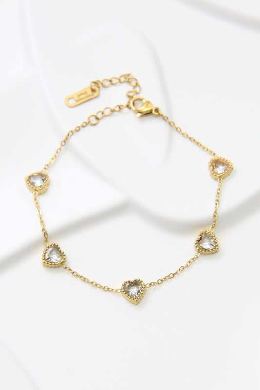 Bracelet doré cœurs