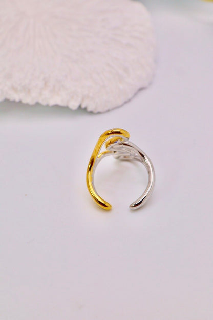 Bague ajustable bicolore