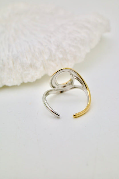 Bague ajustable bicolore