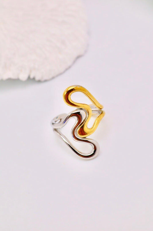 Bague ajustable bicolore
