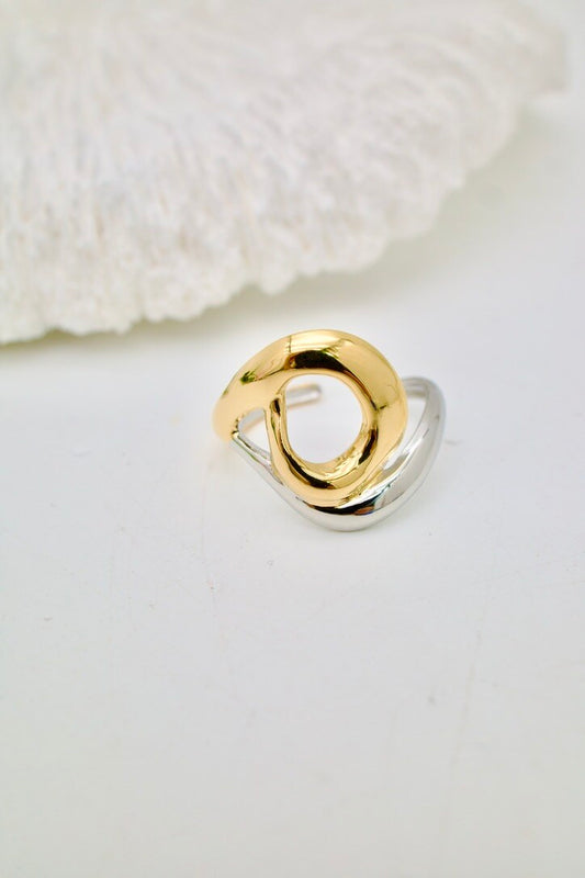 Bague ajustable bicolore